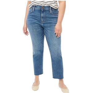 NWT J. Crew Factory Essential Straight Raw Hem Jeans Plus Size 35 Stretch Jeans